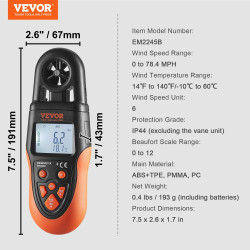 VEVOR Bluetooth Handheld Anemometer